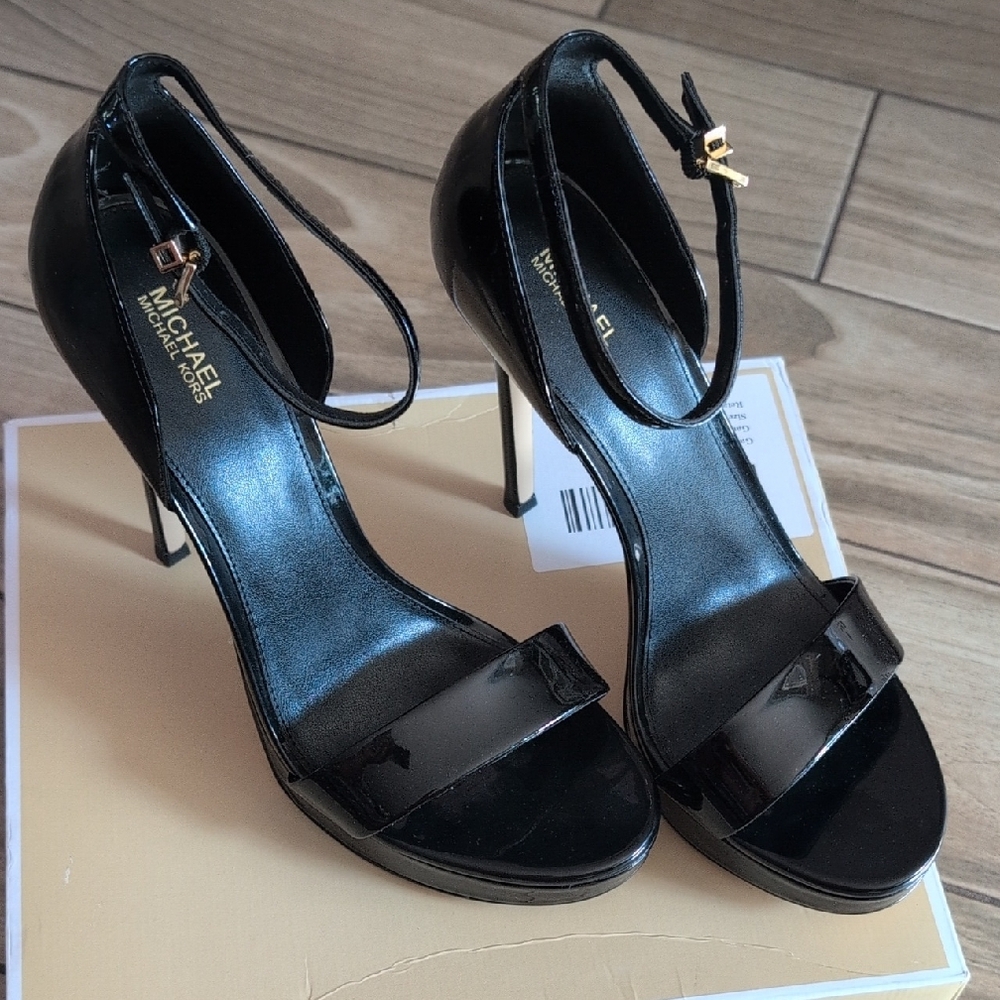 Michael Kors Black Stiletto Heels with Ankle Strap